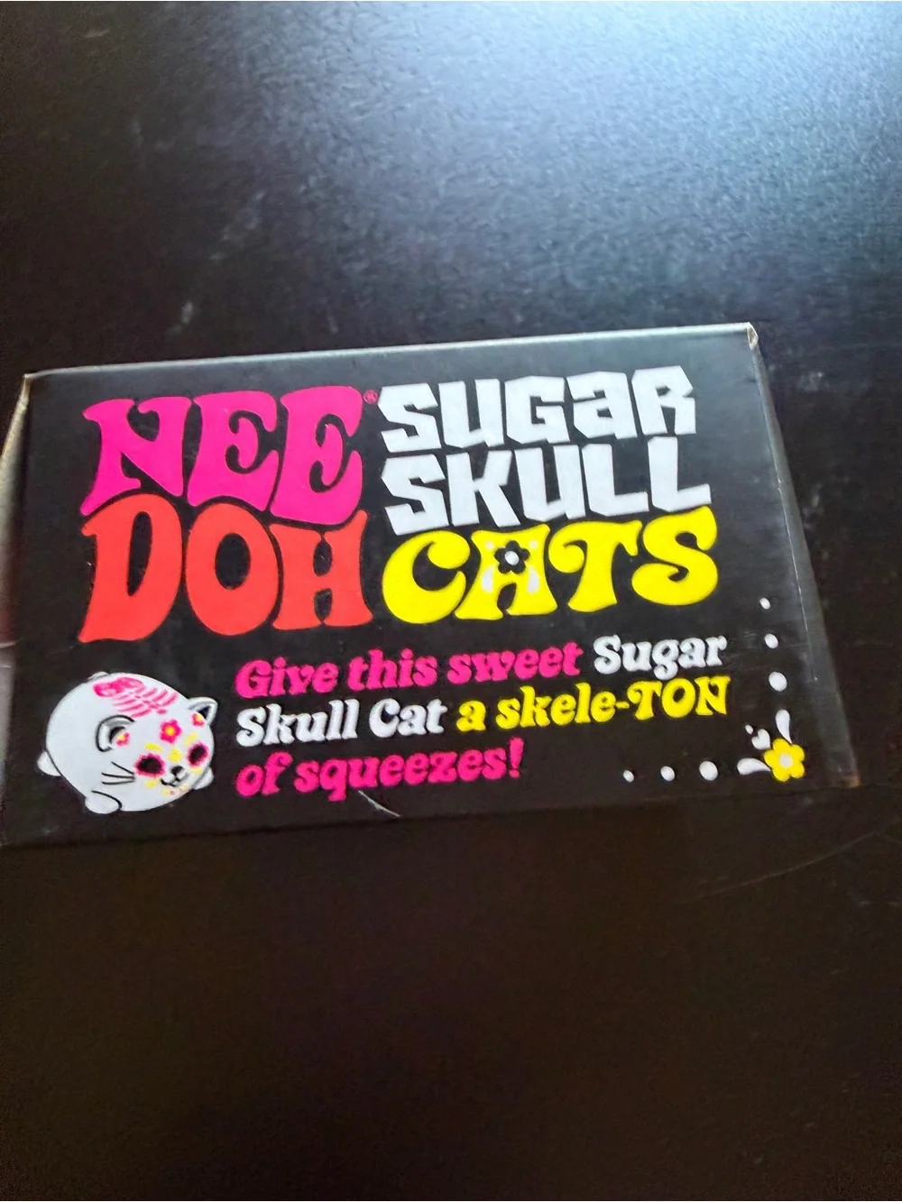 New Nee Doh Needoh Sugar Skull Cats Blue Squishy Sensory Toy Schylling 3+ GLOW